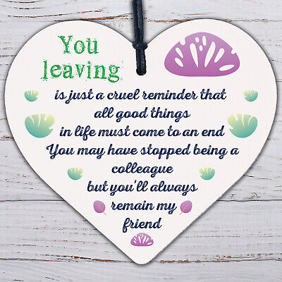 Colleague Gift Friendship Friend Wood Heart Plaque Leaving Office Gift Thank You