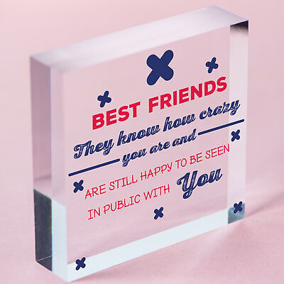 Best Friend Birthday Gift Friendship Sign Wood Heart Thank You Keepsake Plaque