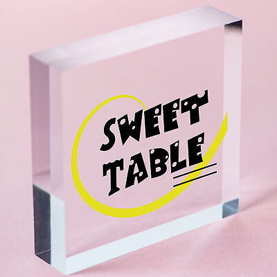 Sweet Table Wooden Freestanding Plaque Wedding Decoration Take A Treat Sign Gift