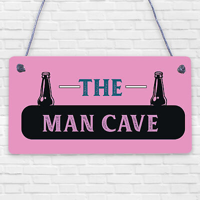 Rustic THE MAN CAVE Sign Garage Shed Plaque Funny Gift For Him Men Keepsake