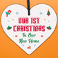 1st Christmas In Our New Home Hanging Wooden Heart Tree Decoration House Gift