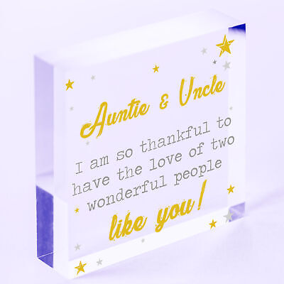 Auntie Gifts For Uncle Thank You Wooden Heart Plaque Chic Sign Birthday Presents