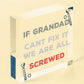 Grandad Fix It Screwed Man Cave Garage Shed Hanging Plaque Dad Grandad Gift Sign