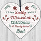 Christmas Memorial Decoration For Dad Mirror Acrylic Heart Tree Decoration Gift