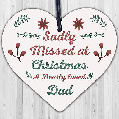 Christmas Memorial Decoration For Dad Mirror Acrylic Heart Tree Decoration Gift