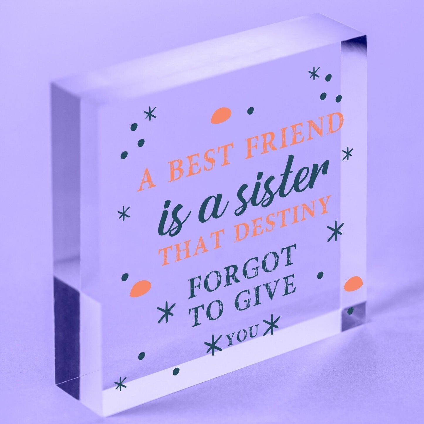 Birthday Friendship Best Friend Gift Acrylic Plaque Thank You Sign Keepsake