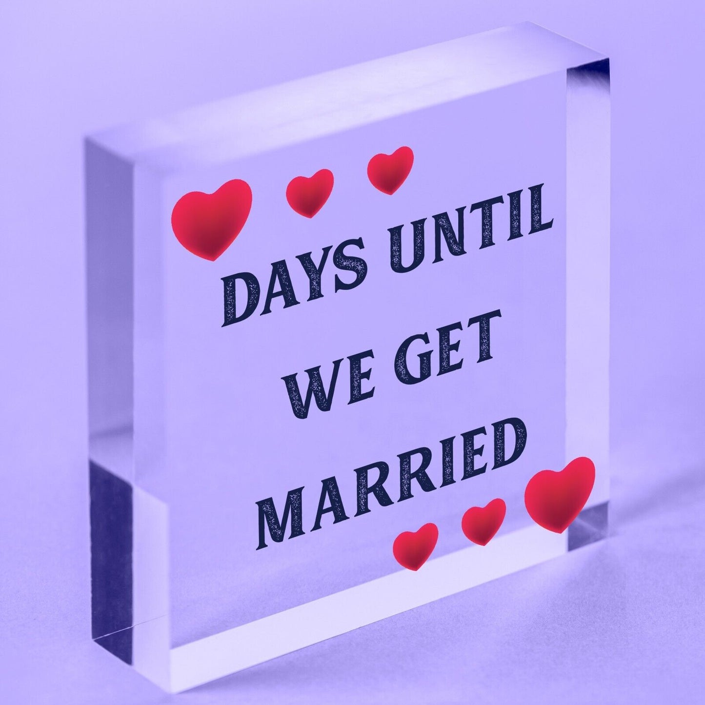 Wedding Countdown Chalkboard Plaque Sign Engagement Gift Fiance Mr & Mrs