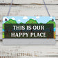 Novelty Garden Signs OUR HAPPY PLACE Summerhouse Signs Garden Shed Signs