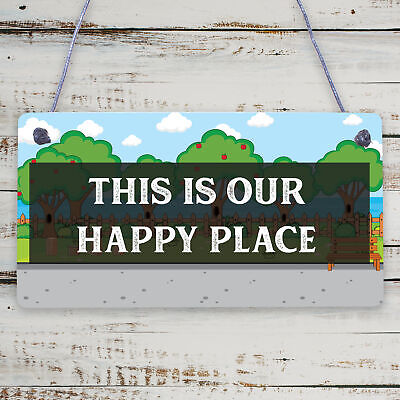 Novelty Garden Signs OUR HAPPY PLACE Summerhouse Signs Garden Shed Signs