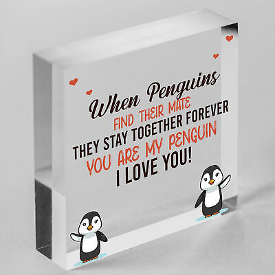 Anniversary Block For Him Her MY PENGUIN Block For Boyfriend Girfriend Husband