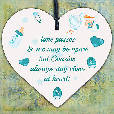 Cousin Gifts For Birthday Christmas Wooden Heart Plaque Family Friendship Gift