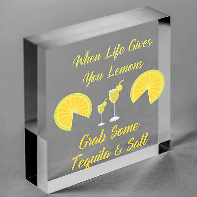 Lemons Tequila Man Cave Funny Home Bar Alcohol Hanging Plaque Friend Gift Sign