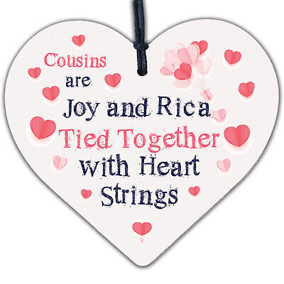 Cousin Gift For Birthday Christmas Wooden Heart Thank You Gift Keepake