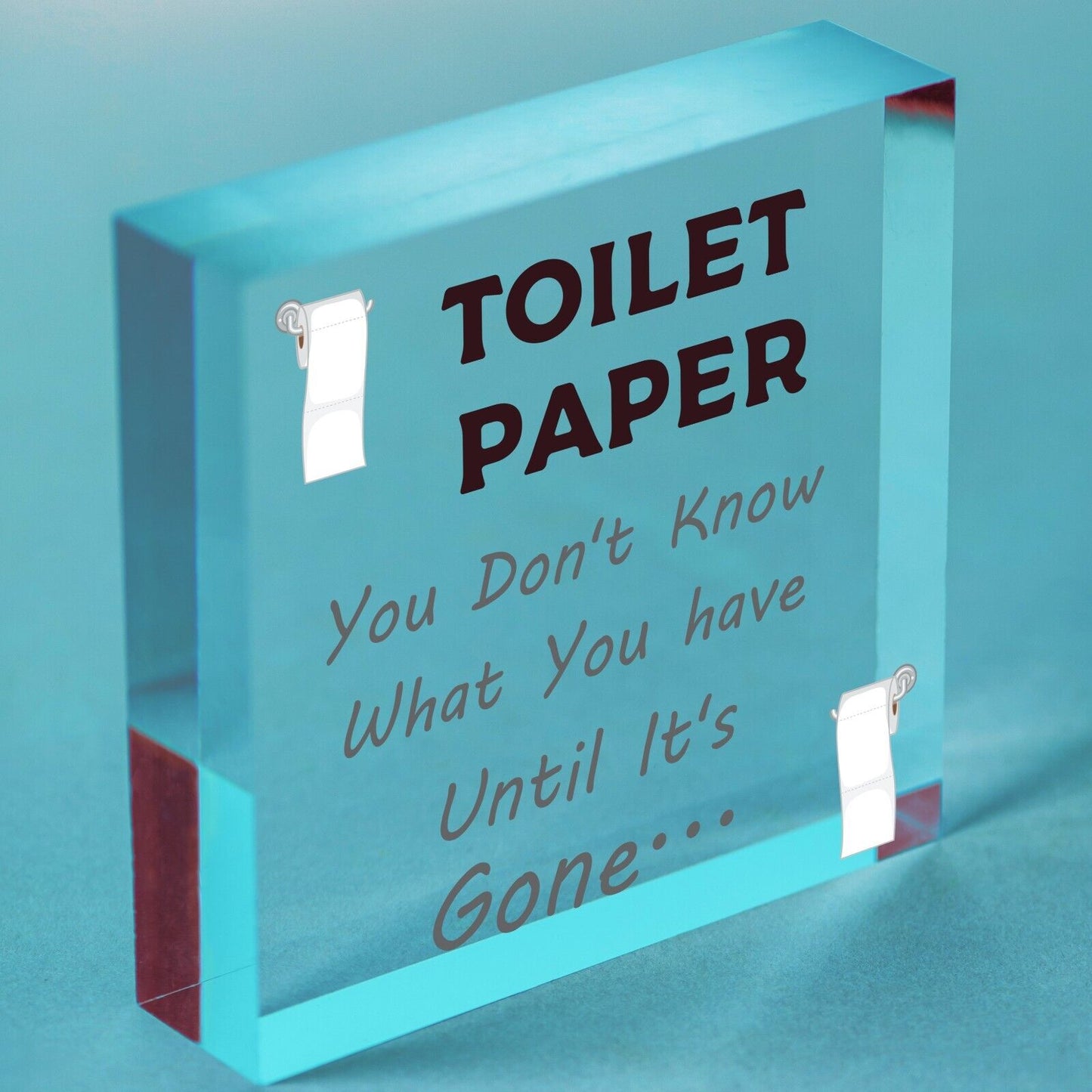 Toilet Paper Gone Funny Bathroom Toilet Friend Hanging Plaque Home Gift Sign