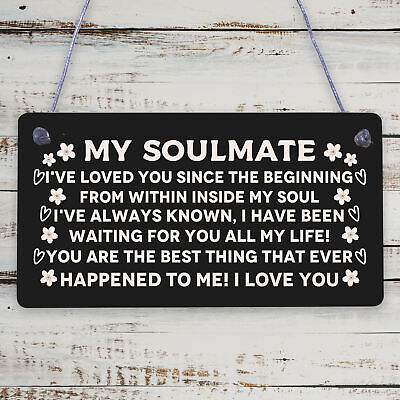 Soulmate Gifts For Him Her Plaque Anniversary Gift Wife Husband Boy Girl Friend