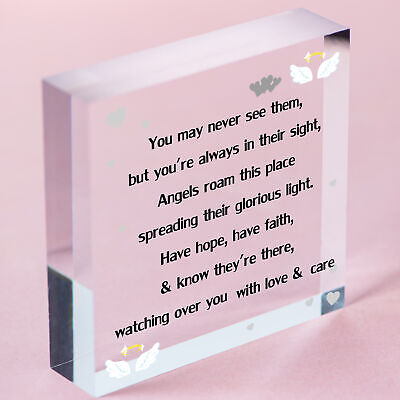 Glorious Light Angels Memorial Bereavement Poem Hanging Plaque Heaven Love Sign