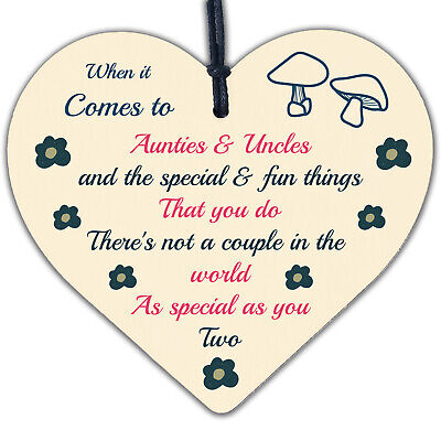 Auntie And Uncle Gifts Wooden Heart Auntie Uncle Birthday Christmas Gifts