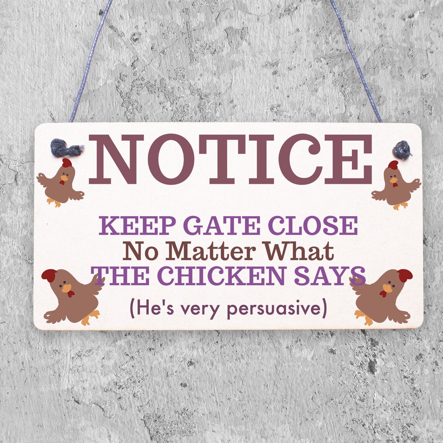 Chicken Gifts Hanging Warning Sign For Gate Garden Chicken Coop Hen House Gifts