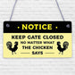 Chicken Gifts Hanging Warning Sign For Gate Garden Chicken Coop Hen House Gifts