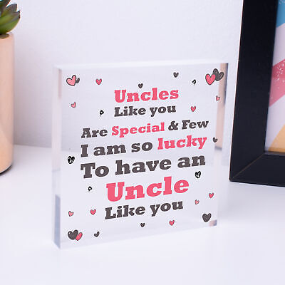 UNCLE Birthday Christmas Gift Wooden Heart Plaque DAD Brother Thank You Gift