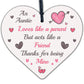 Auntie Gifts Friendship Sister Birthday Christmas Gifts Wooden Heart Sign Plaque