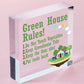 Greenhouse Rules Sign Garden Summerhouse Shed Sign Gardner Gift Plaque