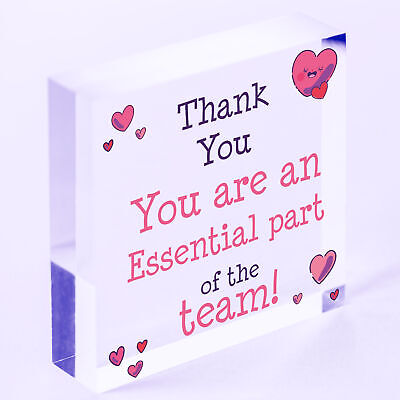 THANK YOU Gifts For Colleagues Employee Wooden Heart Plaque Office Work Gifts