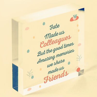 Fate Made Us Colleagues Wood Heart Plaque Friendship Work Leaving Gift Thank You