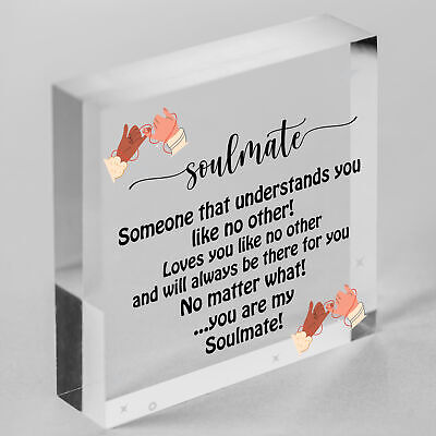 Soulmate Gift Wooden Heart Valentines Anniversary Gift For Him Her Women Men