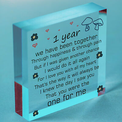 Anniversary 1st Wedding Anniversary Engagement Wooden Heart Plaque Gift Keepsake