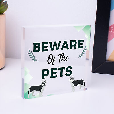 Beware Of The Pets Novelty Wooden Hanging Shabby Chic Plaque Gift Home Pet Sign