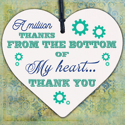 A Million Thanks From My Heart Wooden Hanging Thank You Friendship Love Gift