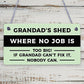 Grandads Shed Sign Hanging Garden Plaque Fathers Day Gift Funny Gift For Men