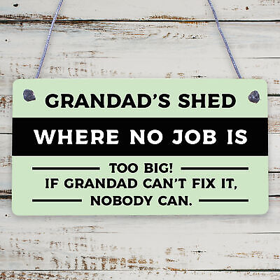 Grandads Shed Sign Hanging Garden Plaque Fathers Day Gift Funny Gift For Men