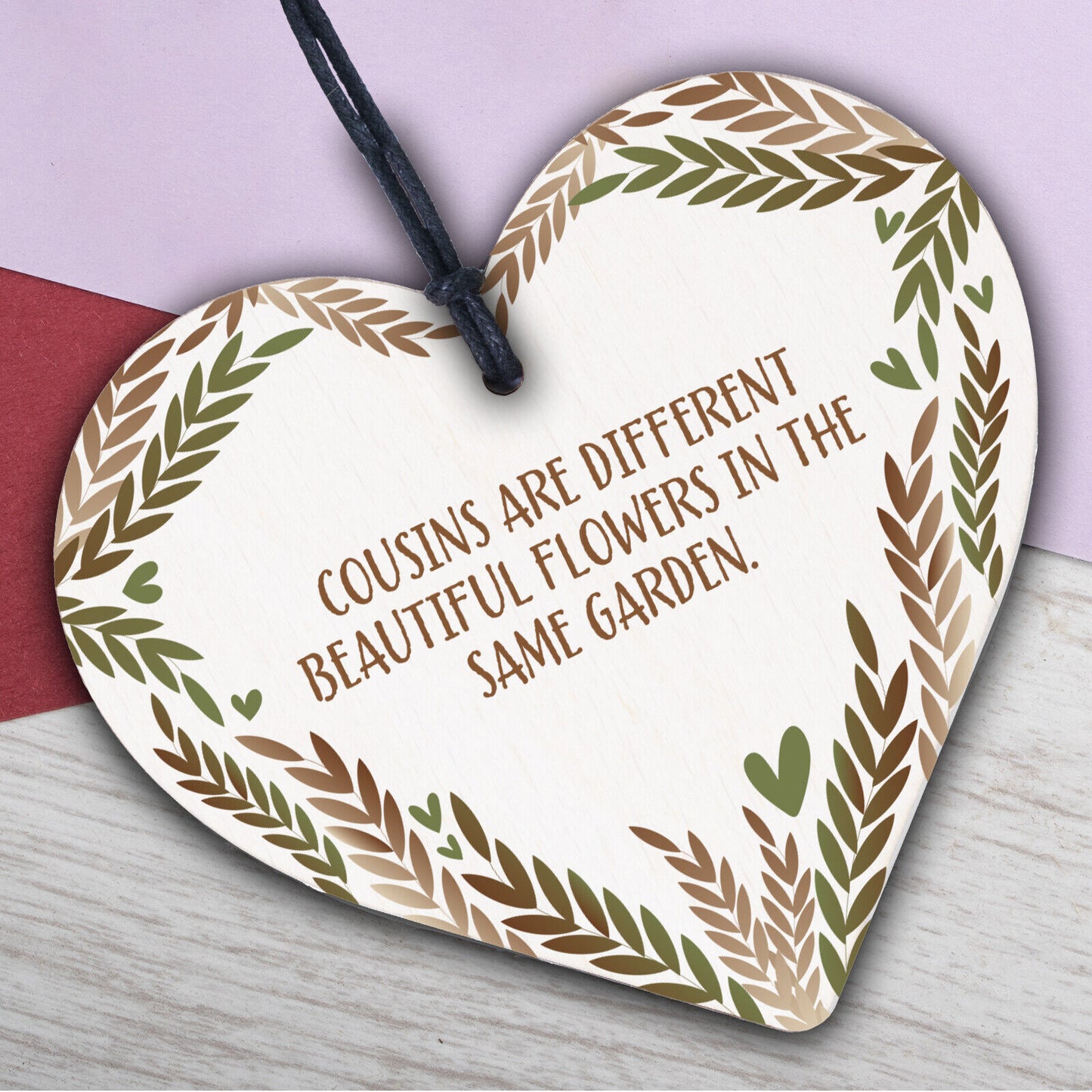 Cousin Heart Plaque Best Friend Friendship Sign Wooden Birthday Christmas Gifts