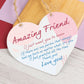 Best Friend Gift Heart Thank you Hanging Sign Friendship Gifts Plaque