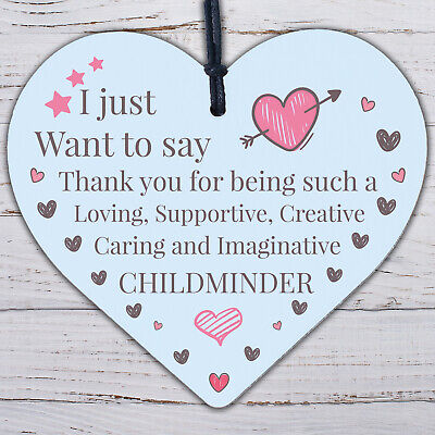 Thank You Gift For Childminder Babysitter Wooden Heart Leaving Pre School Gift