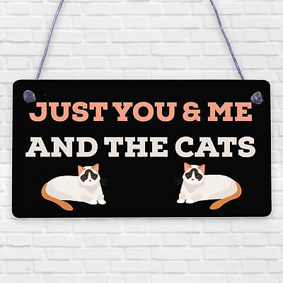 You Me And The Cats Sign Home Funny Crazy Cat Lady Sign Pet Lover Gifts