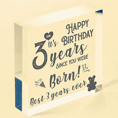 3rd Birthday Girl Boy Three Today 3rd Birthday Decoration 3rd Birthday Card Sign