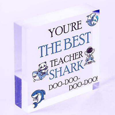 Cute Teacher Gift Wooden Heart Baby Best Teacher Gift Shark Leaving Gift