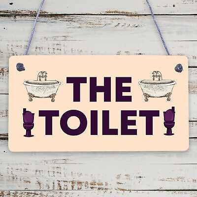 Marble Theme Hanging Bathroom Toilet Loo Sign Home Decor New Home Gift