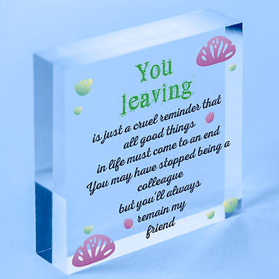 Colleague Gift Friendship Friend Wood Heart Plaque Leaving Office Gift Thank You