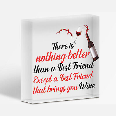 Best Friend Brings Wine Gifts Friendship Signs Shabby Heart Wine Alcohol Plaques