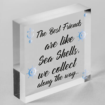 Sea Shell Friendship Nautical Seaside Theme Gift Hanging Plaque Bathroom Sign