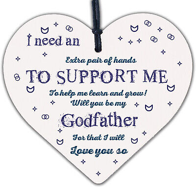 Will You Be My Godfather Wooden Heart Godparent Asking Gifts Uncle Friend Nephew