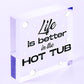 Novelty Hot Tub Sign Garden Decor Hanging Wall Shed Outdoor Plaque Pool Party