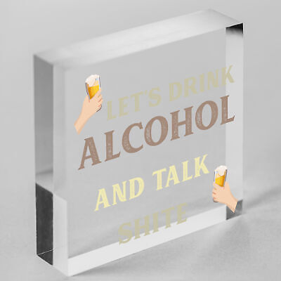 Novelty Funny Alcohol Sign Gin Vodka Beer Gift Friend Man Cave Home Bar Plaque