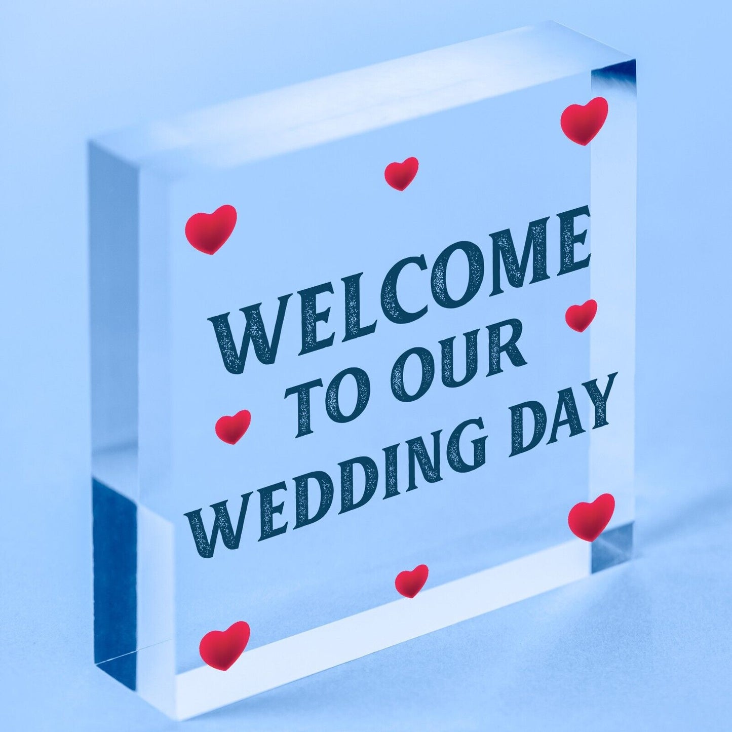 Welcome To Our Wedding Day Hanging Decor Plaque Guest Entrance Greeting Sign