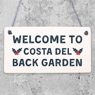 Funny Back Garden Sign Novelty Hanging Garden Shed Plaques Home Decor Signs