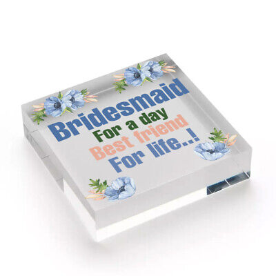 Bridesmaid For A Day Wedding Best Friend Gift Hanging Plaque Maid Of Honour Sign